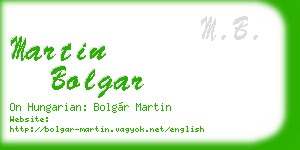 martin bolgar business card